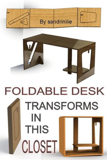 Foldable Desk And Closet by Sandrin Ilie Gherhes - Design Produs