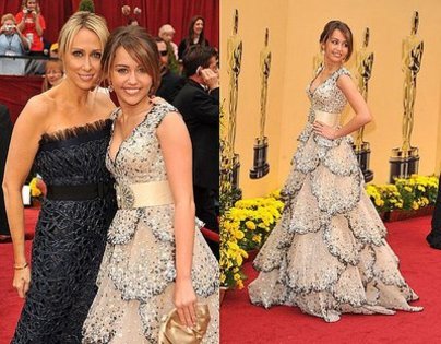 Miley Cyrus Oscar dress Academy Awards 2009 - Miley Cyrus in rochie