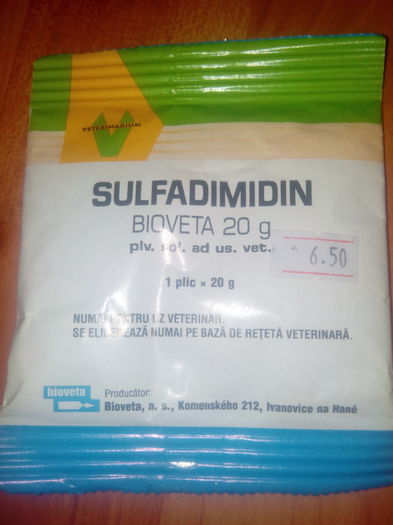 sulfadimidin - Medicamente iepuri-porumbei