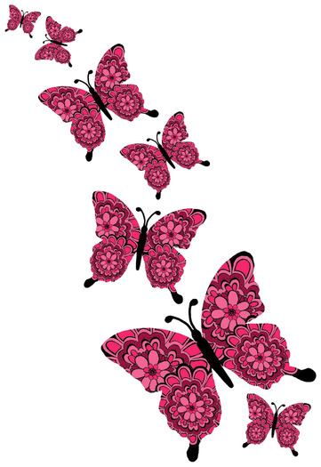 7  butterfly flower silhouette - Art