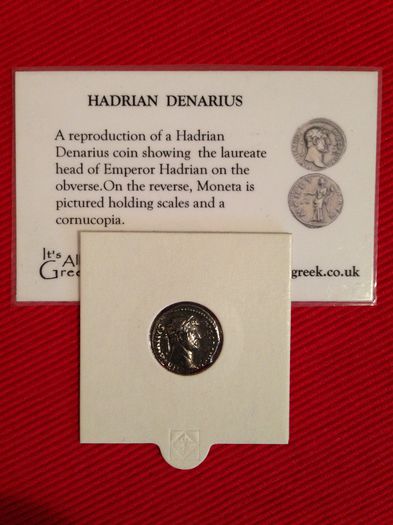 Reproducere denar Hadrian-50 lei
