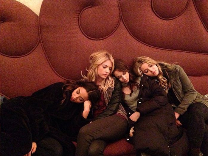 pll-cast-napping-on-set