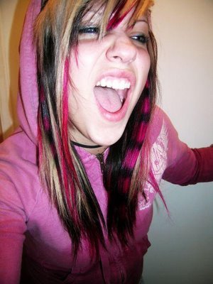 -Crazy Emo Girl - emo hairstyle
