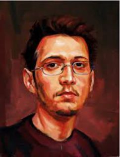 autoportret 2008; Autoportret pictura pe panza executata de Calin Bogatean membru al Uniunii Artistilor Plastici Profesionisti din Romania
