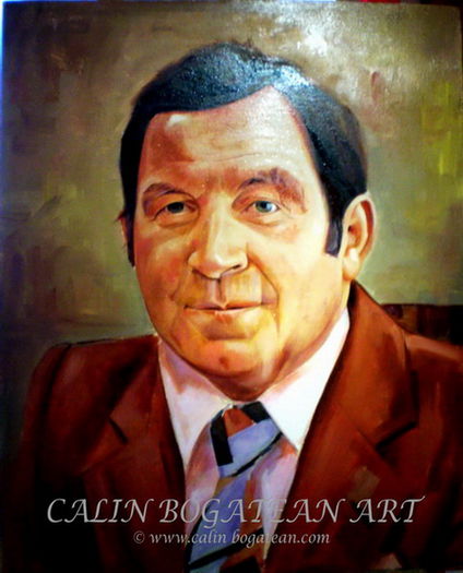 portret de barbat  in ulei; Portret de barbat pictura pe panza executata de Calin Bogatean membru al Uniunii Artistilor Plastici Profesionisti din Romania
