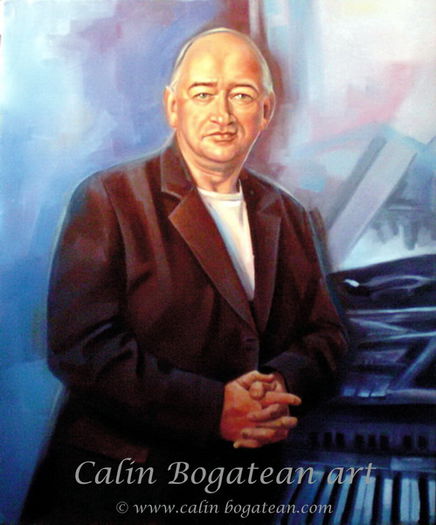 Pianistul_john; Pianistul John pictura pe panza executata de Calin Bogatean membru al Uniunii Artistilor Plastici Profesionisti din Romania
