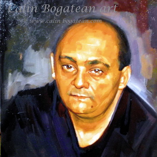 portret in ulei  zoli_bambo; Portretul dirijorului Zoli Bambo ortret de b%u0103rbat pictur%u0103 realizat%u0103 
