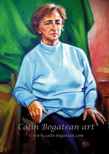 portret in ulei marina; Marina Portret de femeie pictura pe panza executata de Calin Bogatean membru al Uniunii Artistilor Plastici Profesionisti din Romania
