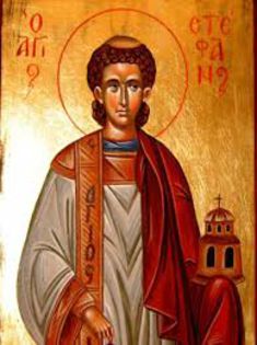 Sfantul Arhidiacon Stefan; Sfantul Arhidiacon Stefan icoana pe lemn pictura bizantina in tempera pe lemn pictata de pictorul Calin Bogatean un urmas al vechilor iconari
