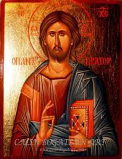 iisus (1); Icoane cu Iisus Hristos pictura bizantina pe lemn in tempera Iisus Hristos invatator
