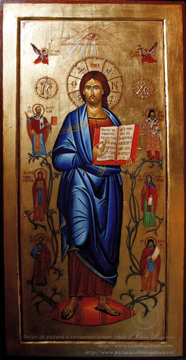 Iisus; Icoane cu Iisus Hristos pictura bizantina pe lemn in tempera Iisus Hristos invatator

