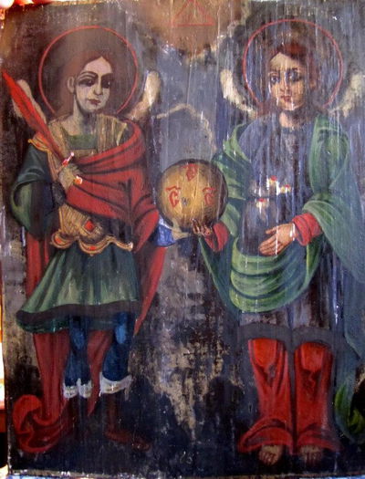restaurare icoana pe lemn (35); Restaurare icoana Arhanghelii Mihail si Gavril pictura pe lemn restaurare icoane resaturare pictura pe lemn
