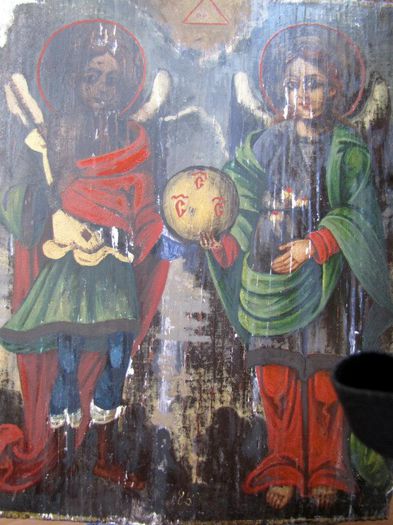 restaurare icoana pe lemn (38); Restaurare icoana Arhanghelii Mihail si Gavril pictura pe lemn restaurare icoane resaturare pictura pe lemn

