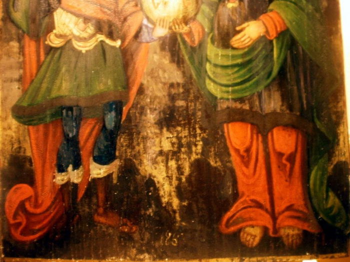 restaurare icoana pe lemn (64); Restaurare icoana Arhanghelii Mihail si Gavril pictura pe lemn restaurare icoane resaturare pictura pe lemn
