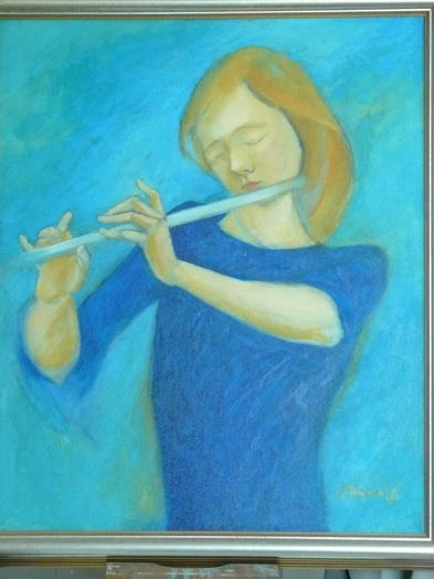 Albastru pentru flaut - Arta plastica_ lucrarile sotului meu