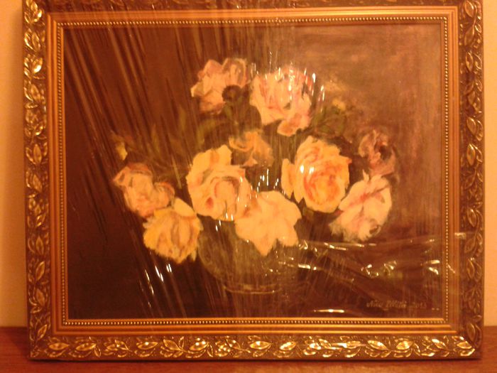 20131219_204831; Tablou cu trandafiri - se afla intr-o colectie particulara la Deva.
