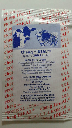 CHEAG IDEAL PLIC 200 L LAPTE 2,1 RON - CHEAG IDEAL PLIC 200 L LAPTE - 2 RON SI 10 DE BANI