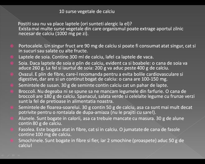 10 surse vegetale de calciu