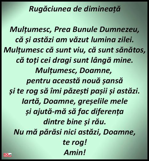 RUGACIUNEA DE DIMINEATA