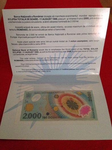 Plic numismatic cu bancnota-30 lei - Monede de vanzare