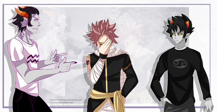 cronus natsu si karkat - drawings