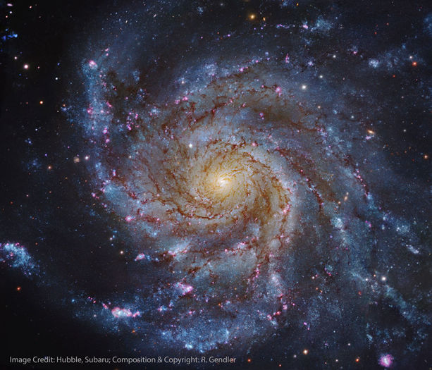 m101_HubbleSubaru_960 - Colindand prin univers I
