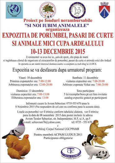 CUPA ARDEALULUI - LUDUȘ 10-13 dec 2015 - B - AVIZIER - Anunturi