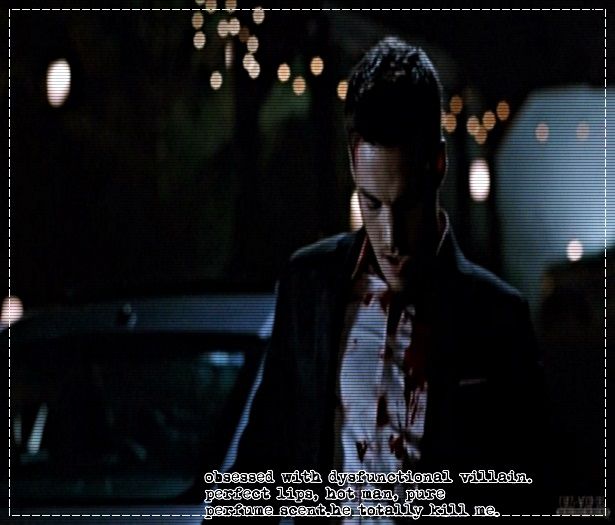 * se uita ingrozit la haine ca era plin de sange * ;