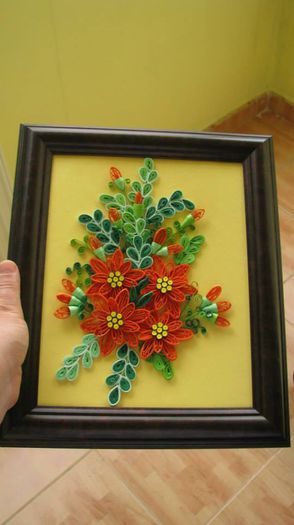 tablou cu flori - Tablouri quilling