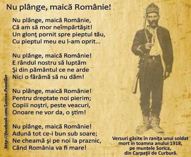 nu plânge maică Românie