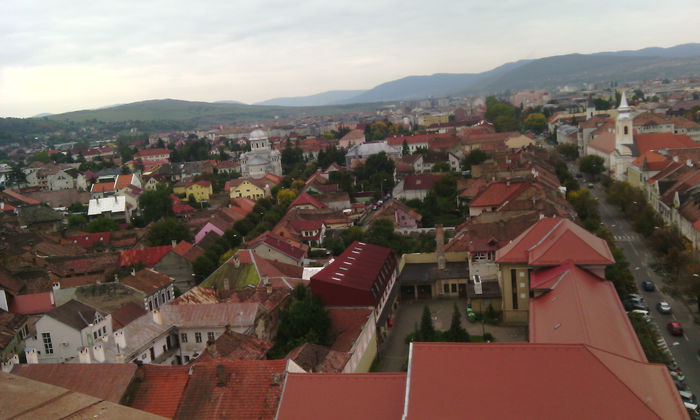 panorama din turn - Simbolul Bistritei