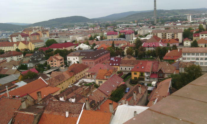 panorama din turn - Simbolul Bistritei