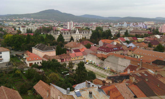 panorama din turn - Simbolul Bistritei