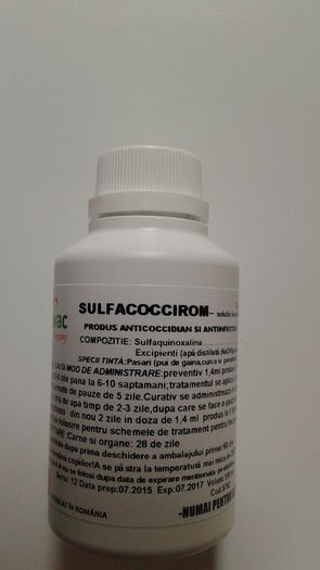 SULFACOCCIROM 100 ML - 35,5 RON - SULFACOCCIROM 100 ML - 35 RON SI 50 DE BANI