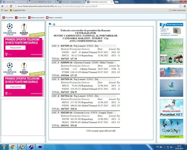 LOC 1,3,4 JUD MARATON TINERET 2015 - 0 a --REZULTATE 2015--- LOC 1-3-4  JUDET MARATON TINERET SI LOC 6-10-12 TRANSILVANIA MARATON TINERET