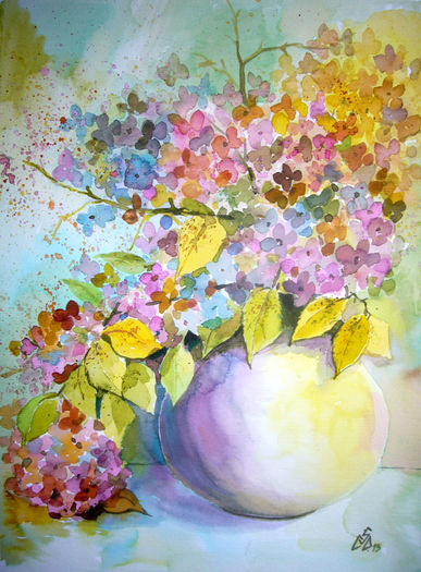 Hydrangeas16Med2 - Picturi cu flori