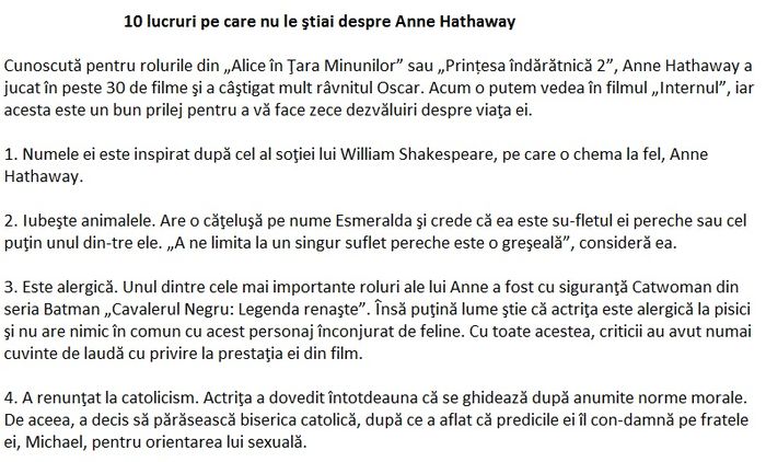 10 lucruri pe care nu le stiai