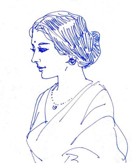 an-indian-lady-in-sari-asha-sudhaker-shenoy - sari
