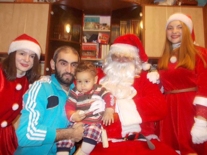 de Craciun 2015; eu cu tata, Mos Craciun si craciunitele
