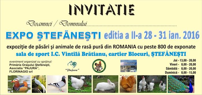 invitatie expo stefanesti 2016 - EXPO STEFANESTI EDITIA A-II-A  2016 IAN 27 01 2016  31 01 2016