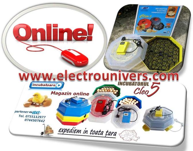 incubatoare oua www.electrounivers.com; incubatoare Cleo www.electrounivers.com
