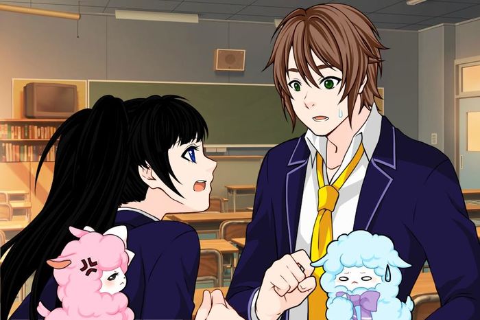 MyStyle (4); ( in clasa )
Elena: ahh... pai presupun ca asta-i viata 
Nick :hm ? ou Elena ! Te-am cautat peste tot !
Elena : ahh..
Nick :hm ?
oscar ( oaia albastra ) : ou shet
lili (oaia roz) : o sa iasa ura
