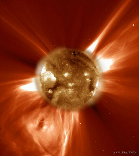 Explozie solara; Explozie solara, cu dislocare de masa solara.
