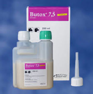 butox; se foloseste pt prevenirea infestatiei cu capuse,tantari,muste.
