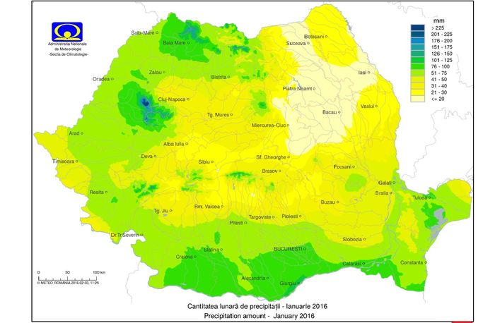 Precipitatii ianuarie 2016 - Precipitatii