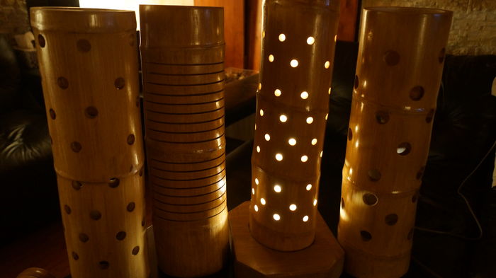 modele pt perforatii - Veioza din bambus gigant