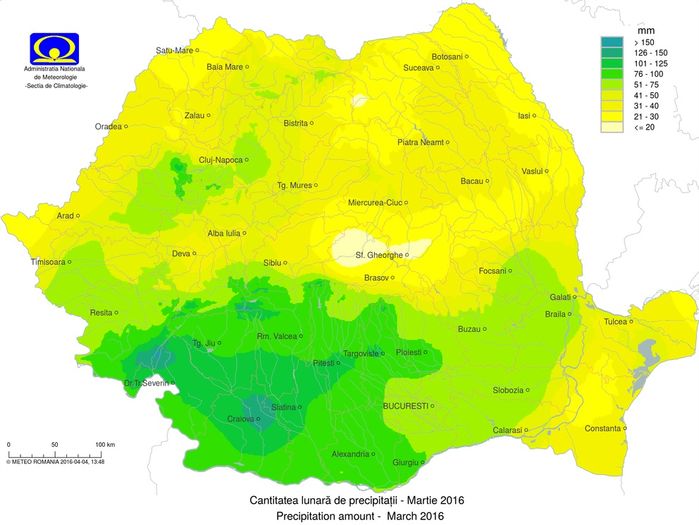 Precipitatii martie 2016 - Precipitatii