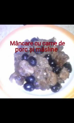 Mancare cu carne de porc si masline