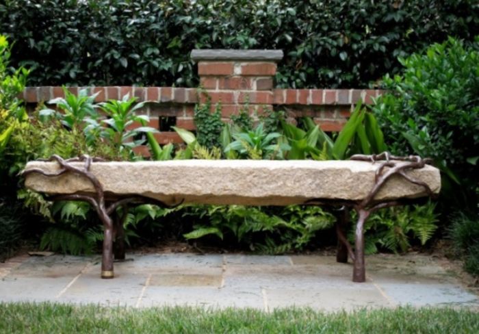 custom_stone_&_iron_bench-resized-600 - MOBILIER GRADINA SI TERASA