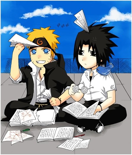 Una_tarde_de_estudio_by_AnauchihaD - naruto school